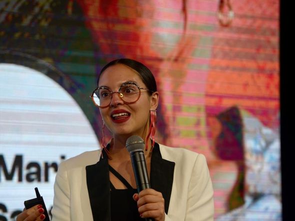 Layla Vallias participou do evento por Marina Silva/CORREIO