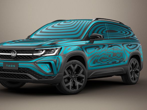 O Taos foi revelado ainda com camuflagem. Só dia 13 a VW irá apresentar o SUV sem esse disfarce por Foto: VW