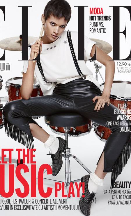 Eloisa Fontes na capa da revista "Elle" romênia, em 2016 por Reprodução