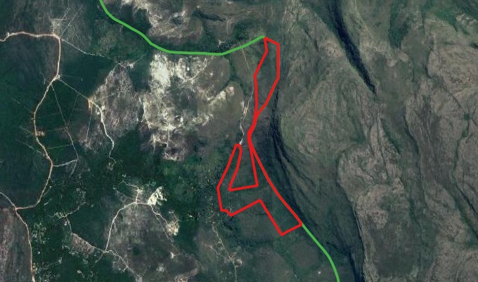 Imagem do novo mapa feito para o Boqueirão/À direita, o Parque Nacional da Chapada Diamantina
