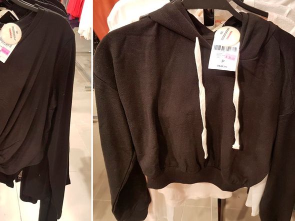 Blusa de malha de manga comprida por R$ 20 e casaco com capuz por R$ 30