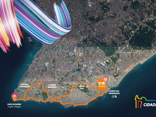 Percurso da Meia Maratona (21 km) por Imagem: Divulgação