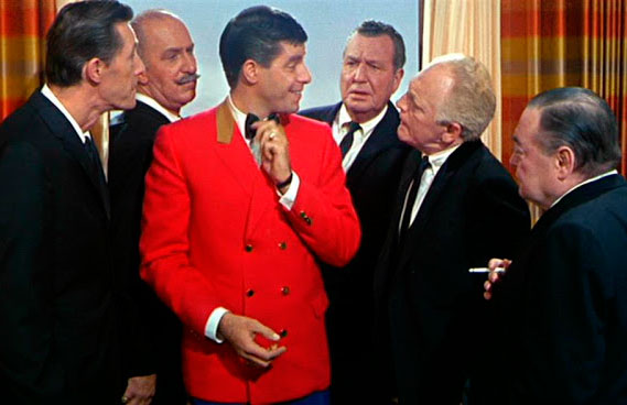 Cena do filme O Otário (1964), no qual Lewis contracenou com Peter Lorre, John Carradine e Ina Balin