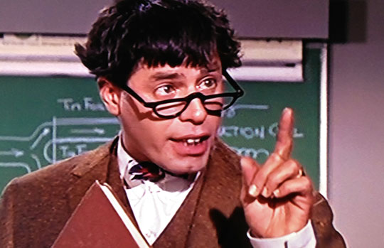 Jerry Lewis em cena do filme O Professor Aloprado