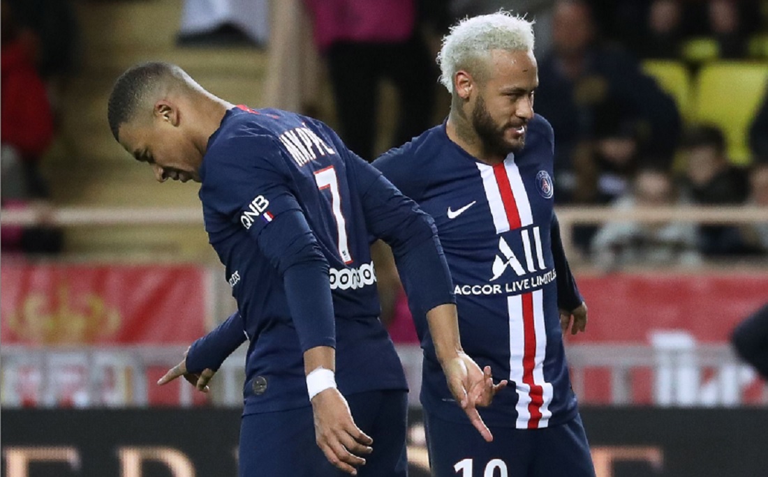 Com gols de Neymar e Mbappé, PSG goleia Monaco no Francês