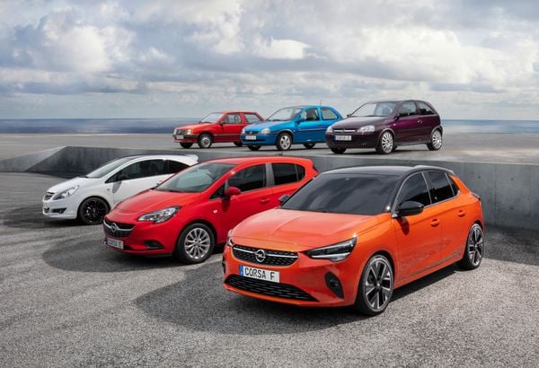 As seis gerações do Corsa. A segunda e a terceira foram produzidas no Brasil por Foto: Opel