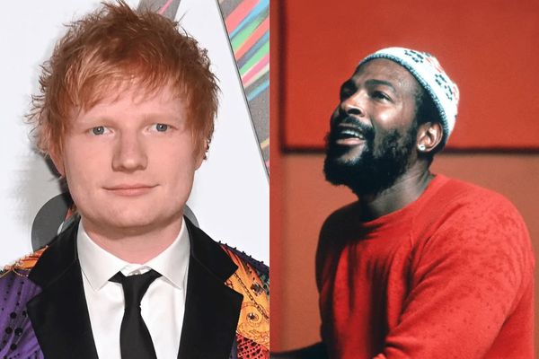 Os cantores Ed Sheeran e Marvin Gaye
