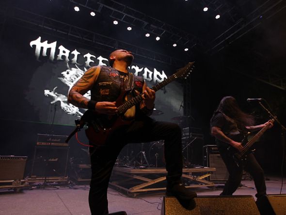 A banda baiana Malefactor foi a segunda atração a se apresentar no Rock Concha por Foto: Arisson Marinho/ CORREIO