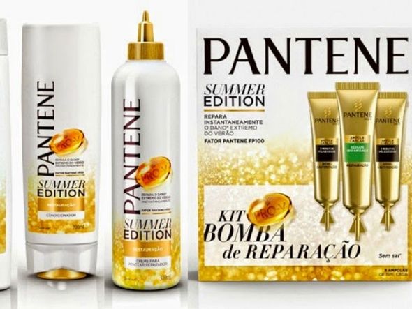 Pantene Summer Edition - Xampu (400ml-R$ 15,11), condicionador (400ml-R$ 17,58) e ampola de “3 minutos milagrosos” (cerca de R$ 21,90) e creme de pentear (400ml - R$ 17,58)