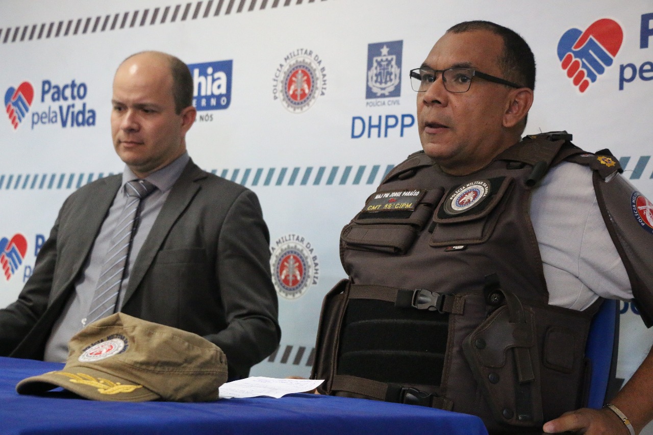 O diretor do Draco, delegado Marcelo Sansão, com o major PM Jorge Paraíso por Foto: Alberto Maraux/SSP
