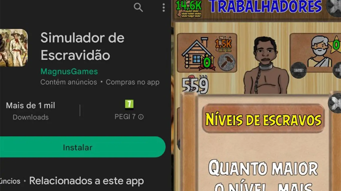 Jogo Simulador de Escravidão, que permitia castigar e torturar pessoas  negras é retirado da plataforma do Google Play - Jornal Expresso Carioca
