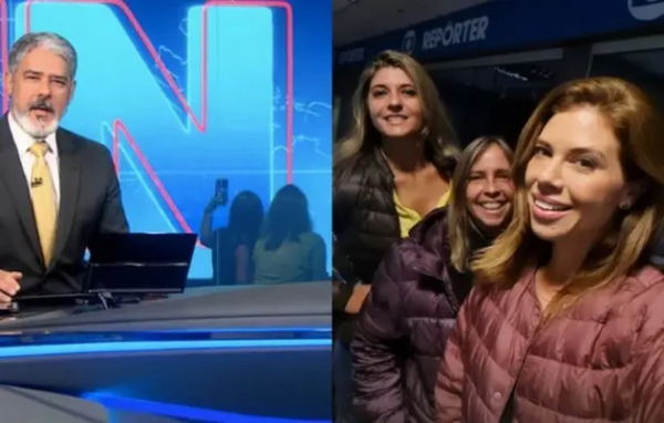 Camila Marinho nos bastidores do Jornal Nacional