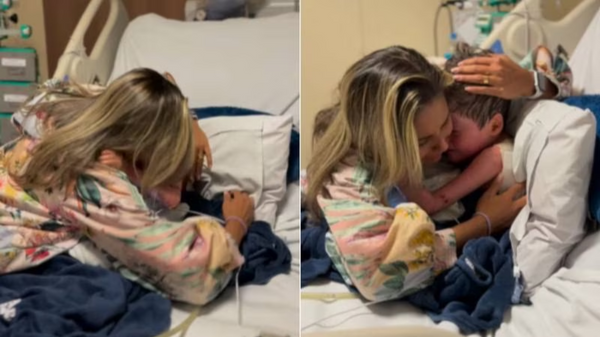 Criança reencontra mãe após ficar em coma por 16 dias