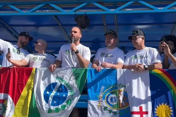 Eduardo Bolsonaro falou em ato pró-armas