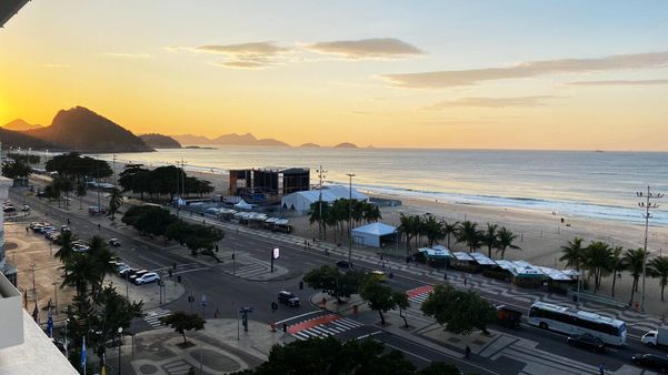 Vista de um dos quartos do Copacabana Palace