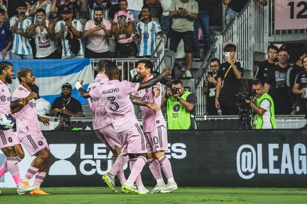 Messi comemora gol pelo Inter Miami na MLS
