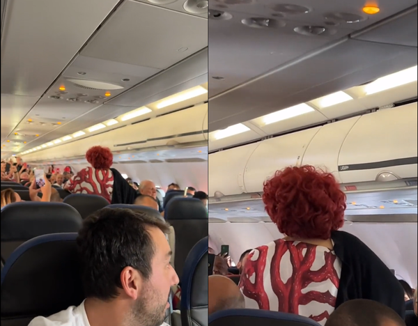 Alcione canta em avião