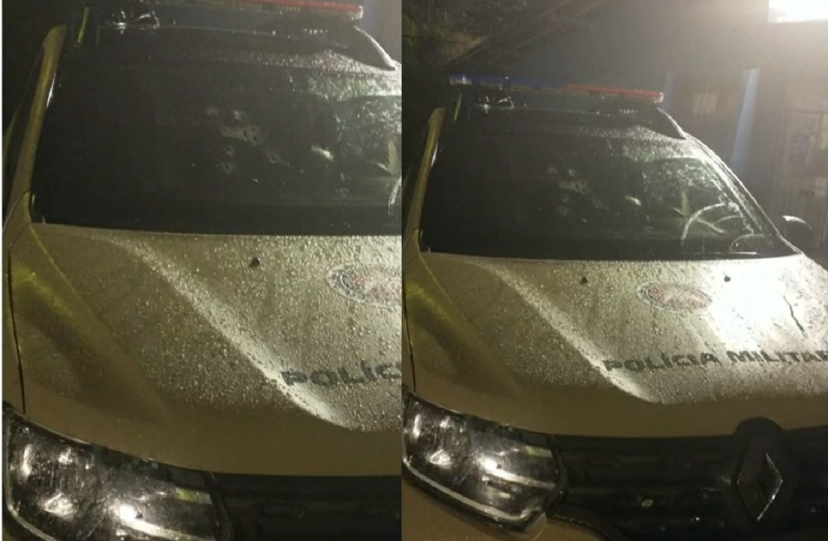 Viatura é atingida por tiros por Reprodução/TV Bahia