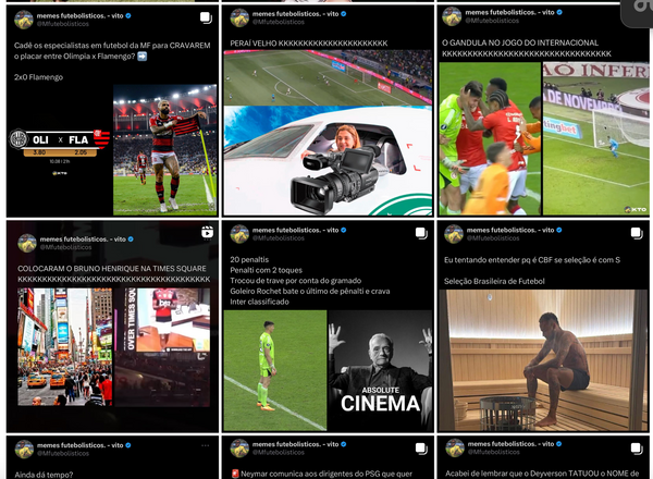  Vitor Augusto não aparece muito no perfil; o seu foco é nos memes