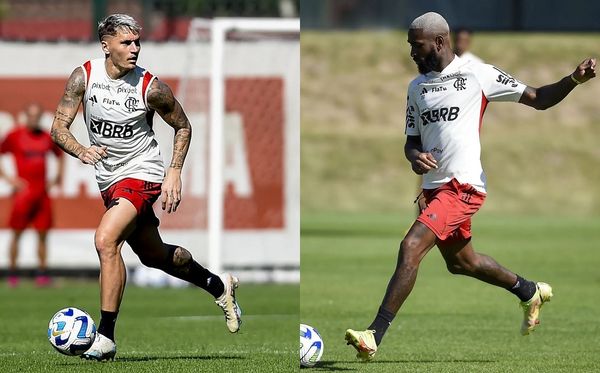 Varela e Gerson: jogadores brigaram em treino do Flamengo