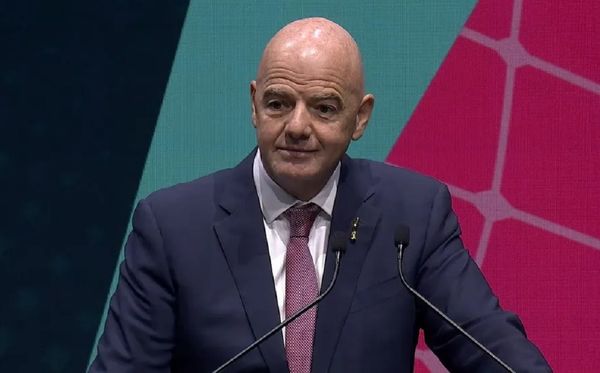 Presidente da Fifa, Gianni Infantino, na abertura da Convenção da Fifa, em Sydney