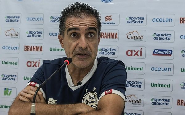 Paiva em entrevista coletiva após o jogo do Bahia contra o Botafogo