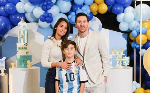 Thiago é o filho mais velho de Antonela Roccuzzo e Lionel Messi 