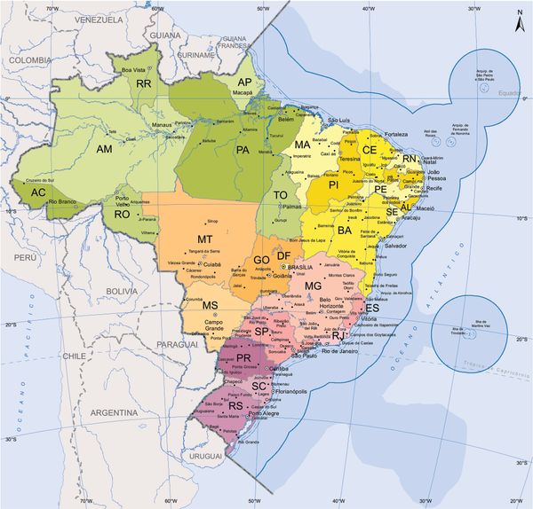 Mapa da Amazônia Azul