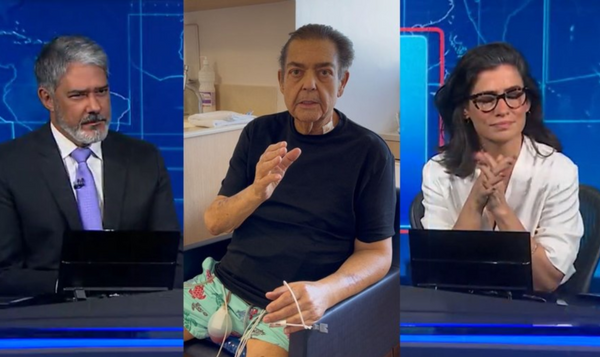 Bonner e Renata se emocionam com vídeo de Faustão