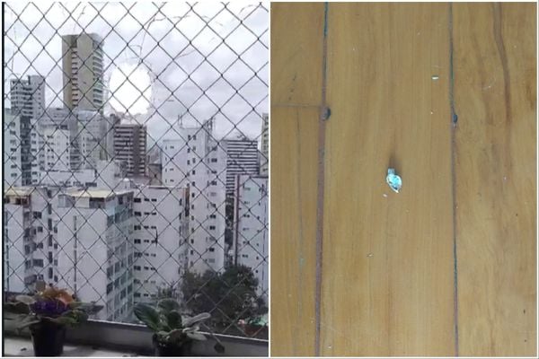 Bala entrou em apartamento no 13º andar