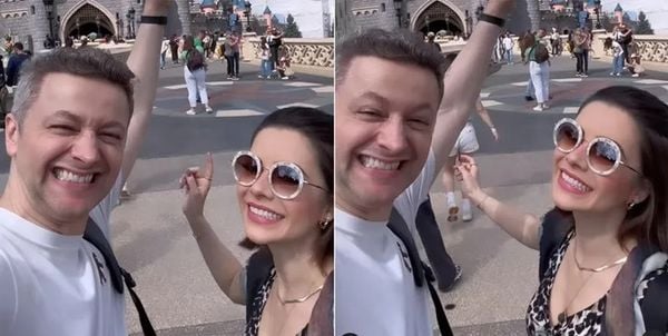 Lucas Lima e Sandy em viagem na França para visitar a EuroDisney por reprodução instagram