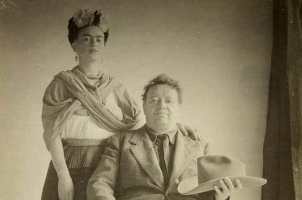 Os pintores Frida Kahlo e Diego Rivera