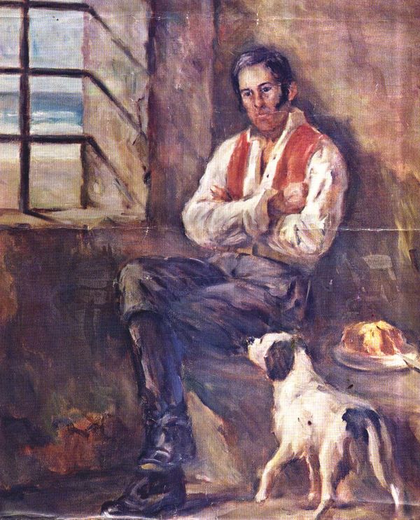 Tela de Guido Mondin, artista e político gaúcho falecido em 2000 que retrata Bento Gonçalves preso no Forte do Mar, atual São Marcelo