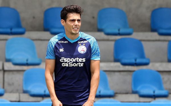 Léo Cittadini pelo Bahia por Felipe Oliveira/EC Bahia