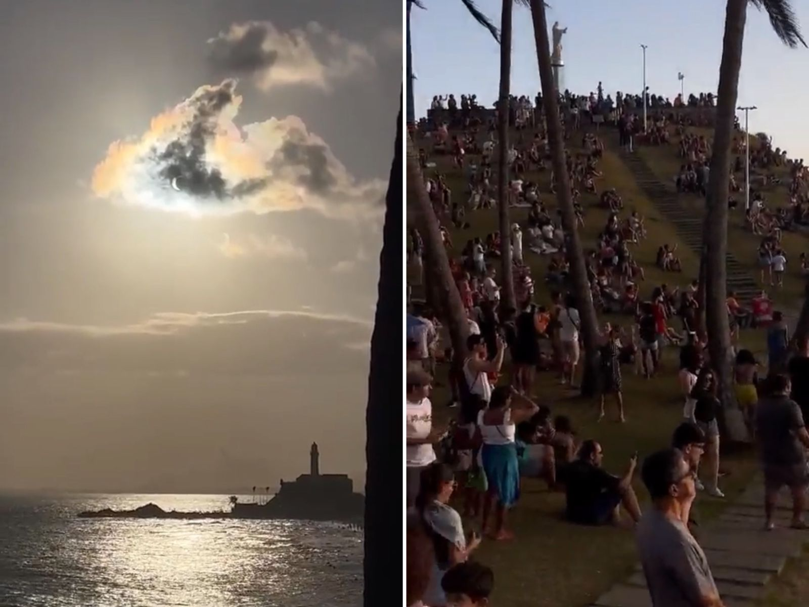 Salvadorans gathered in Barra to watch the Solar Eclipse