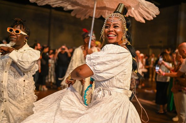 undefined por Cortejo Afro foi uma das atrações do Lançamento do Verão de Salvador, em São Paulo