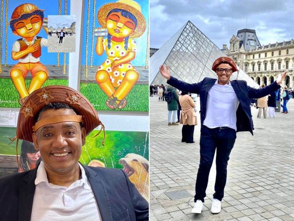 Frentista baiano que virou artista expõe obras no Carrousel du Louvre, em Paris