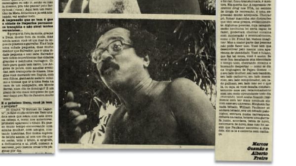 Recorte de entrevista com João Ubaldo Ribeiro