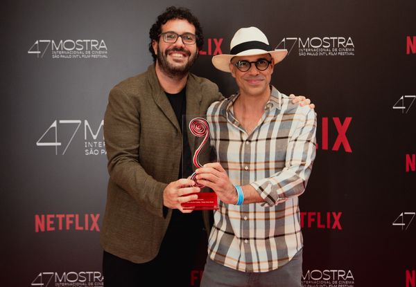 Gabriel Gurman e Haroldo Borges na entrega do prêmio