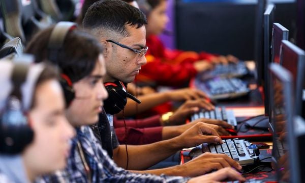 Trabalhadores no computador
