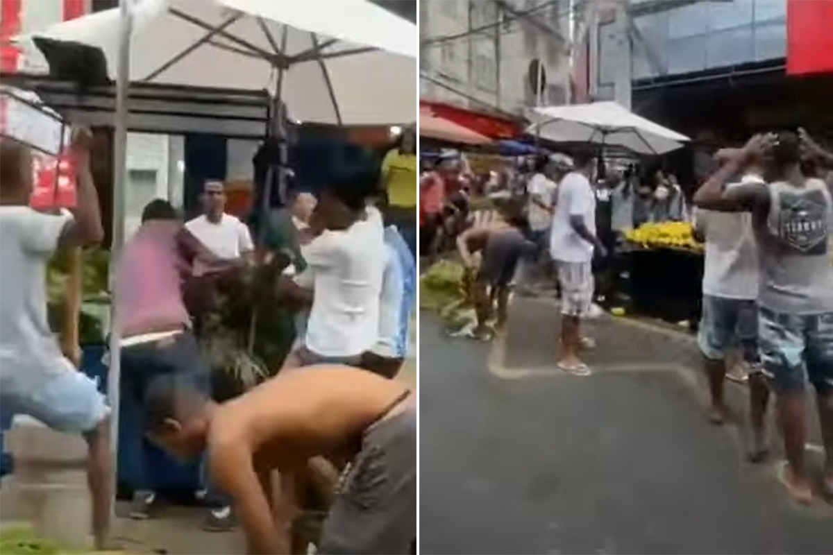 O homem foi seguido por populares e linchado após a tentativa de feminicídio por Reprodução/Redes sociais