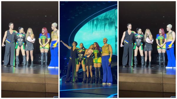 Anahí foi amparada pelos colegas de banda durante Salváme