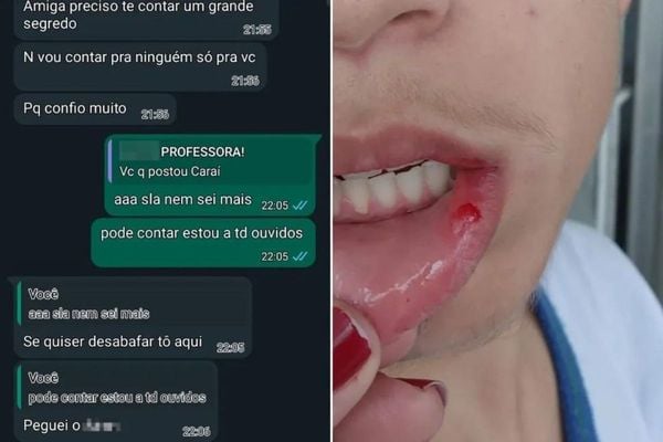 O aluno foi agredido por colegas após ser acusado de denunciar a professora que beijou adolescente