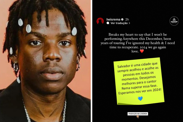 O cantor e rapper Rema não irá se apresentar no Festival Virada Salvador deste ano