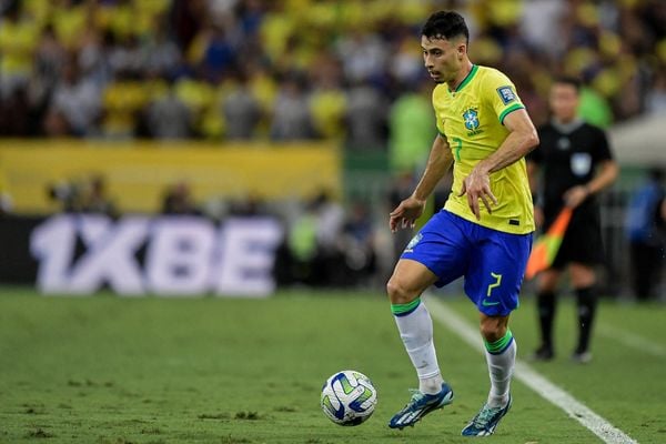 Martinelli em ação pela Seleção Brasileira contra a Argentina por Staff Images / CBF