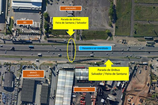 Obra de passarela na BR-324