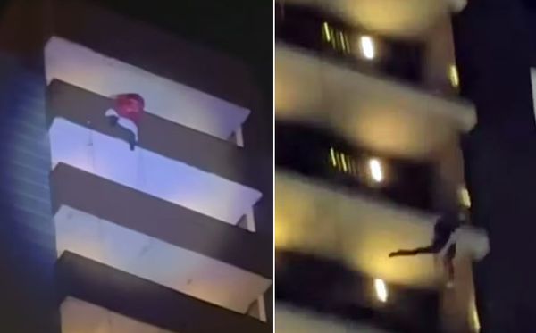Papai Noel despenca de prédio durante apresentação