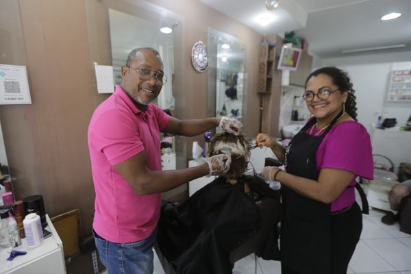 Katia Lopes e Eron, salão na Piedade, em Salvador