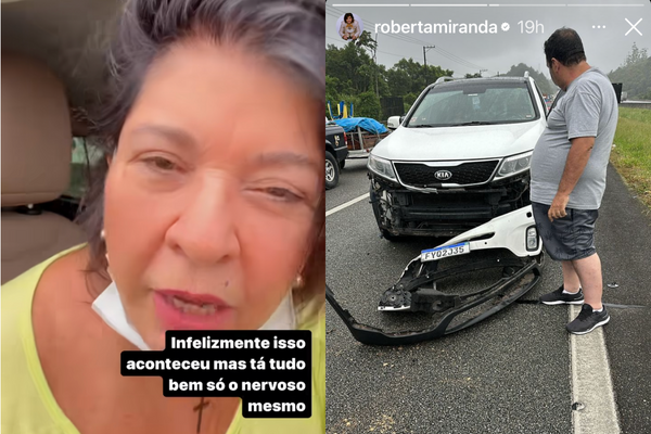 Roberta Miranda sofre acidente de carro