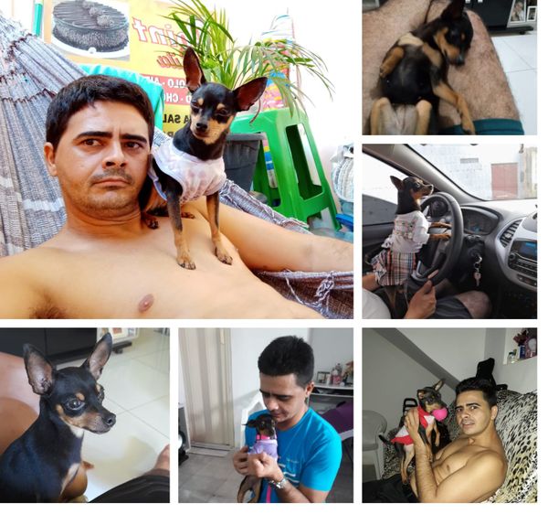Jonatas de Carvalho é motorista de aplicativo e tutor da pinscher Belinha